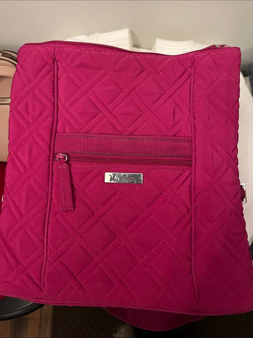 Vera Bradley Bright Pink Quilted Crossbody Bag